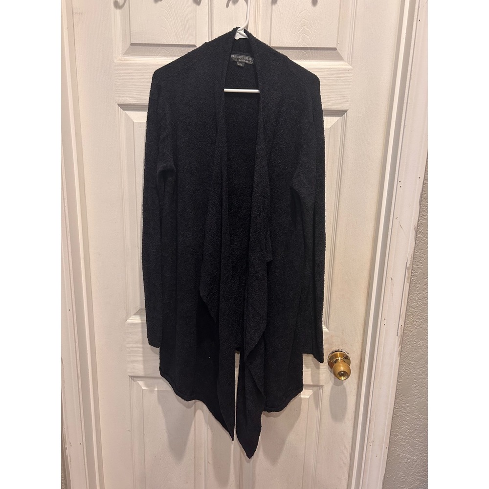 Barefoot Dreams Bamboo Chic Lite Waterfall Cardigan Black 436 L/XL Lounge Comfy